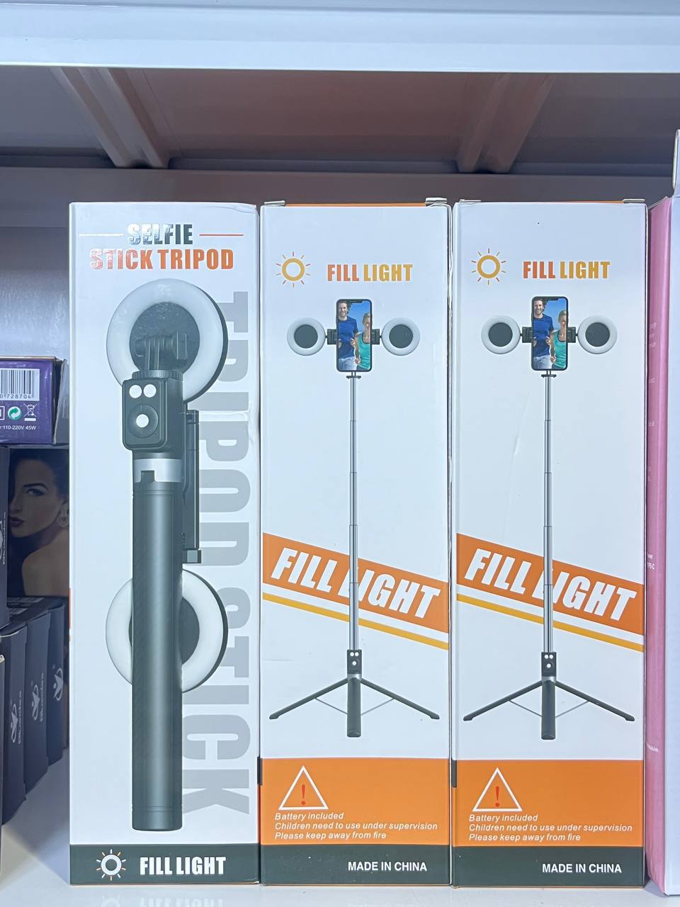 Selfie Stick Tripod with Ring Fill Light