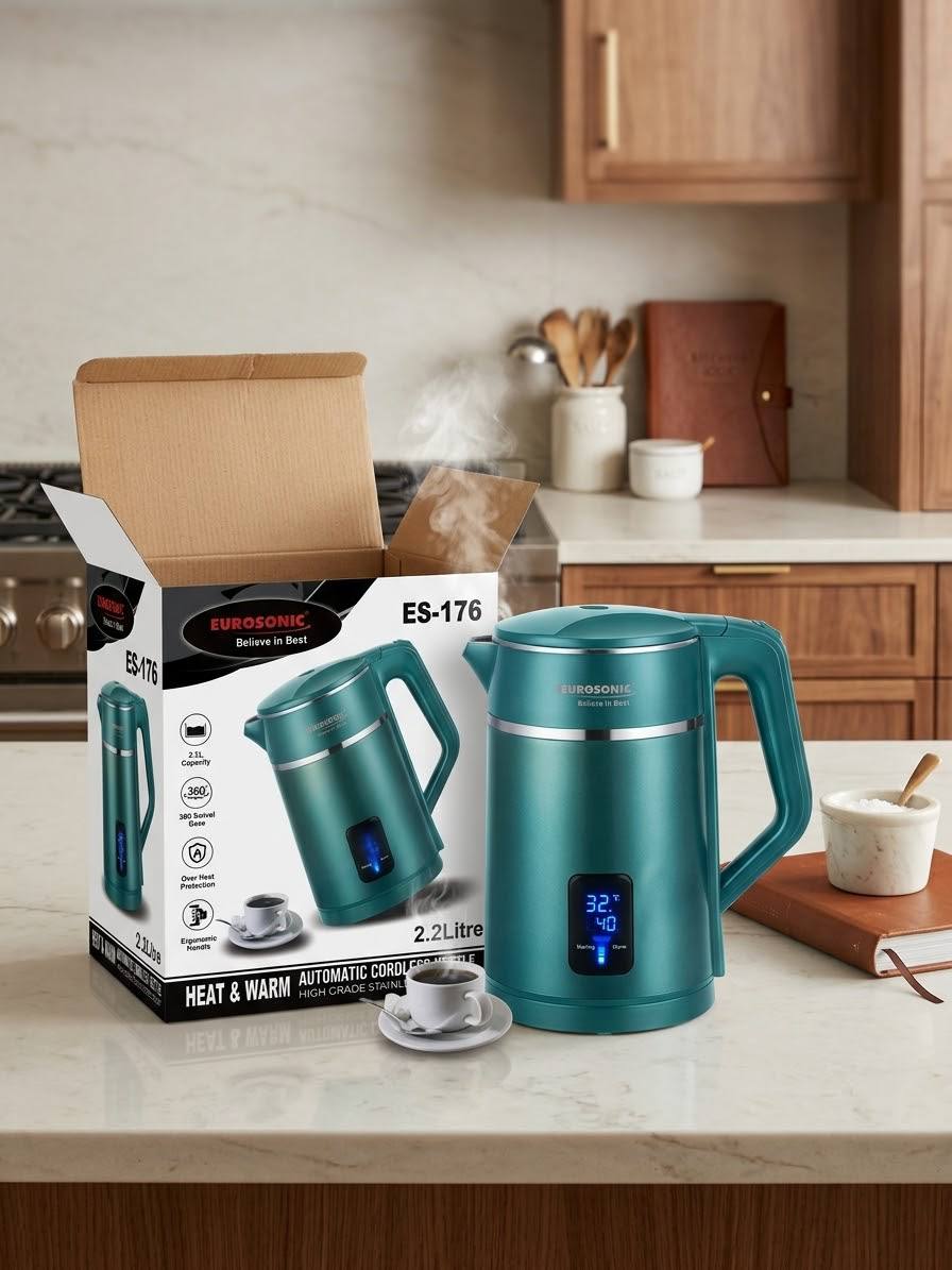 EUROSONIC ES-176 2.2L Electric Kettle with Display — Appliances — for sale in Oyo