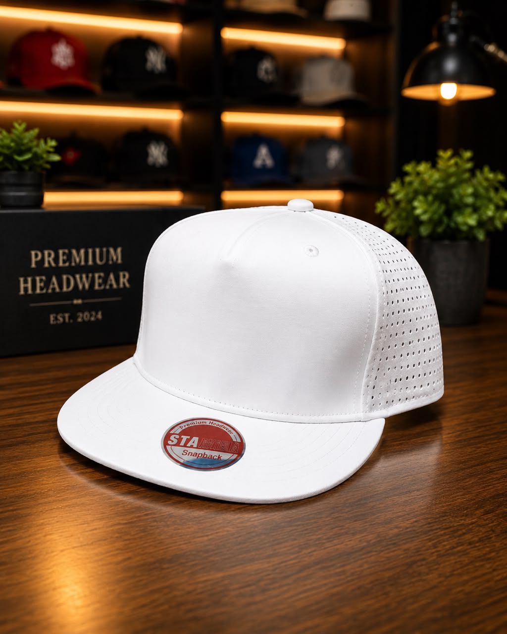 STA Premium Headwear White Snapback Hat