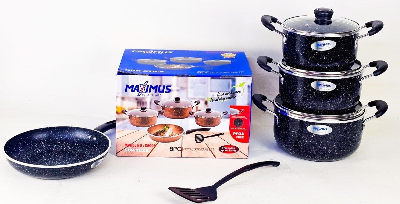Maximus 8PC Non-Stick Cookware Set (XA008)