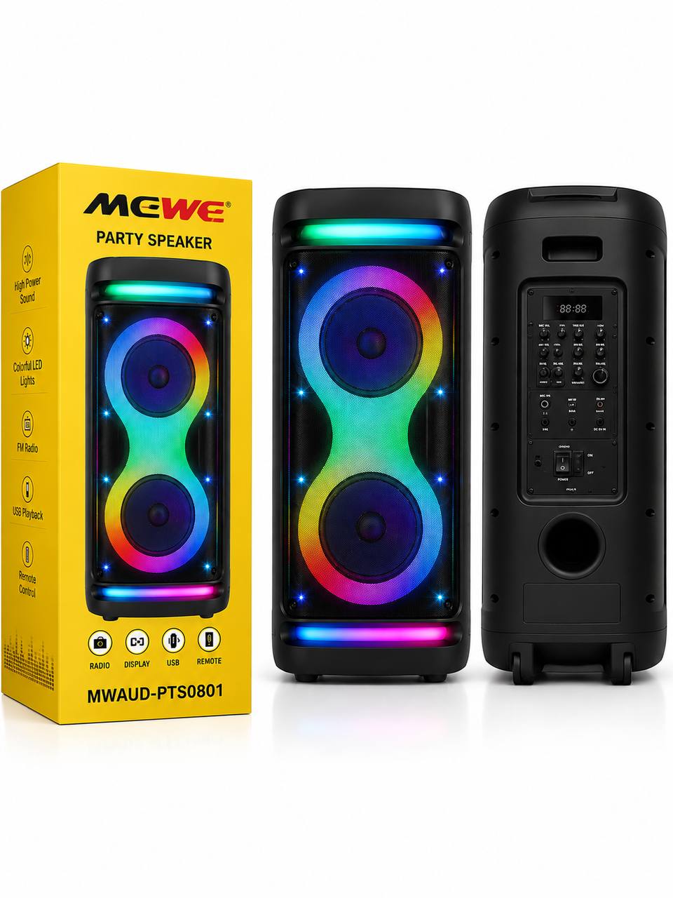 MGWE MWAUD-PTS0801 Party Speaker with LED Lights