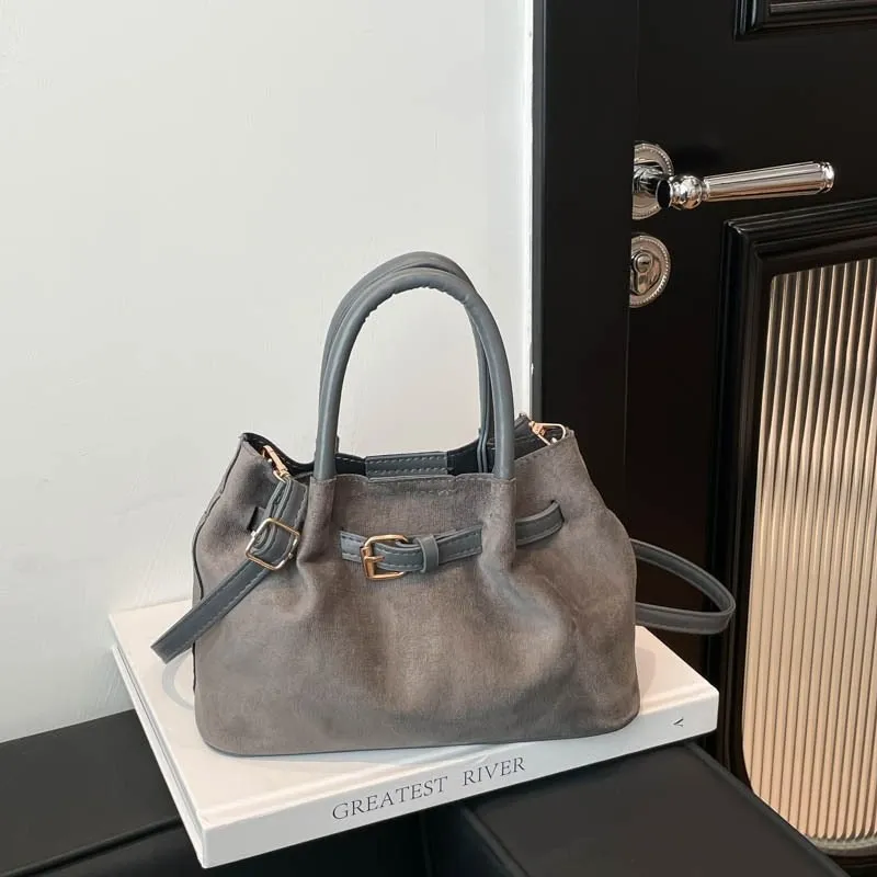 Faux Suede Handbag