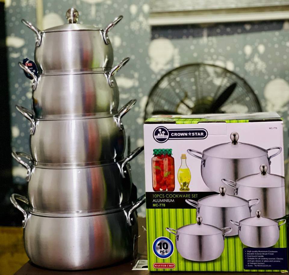 Crown Star 5 Piece Aluminium Cookware Set MC-7 — Home & Kitchen — for sale in Oyo