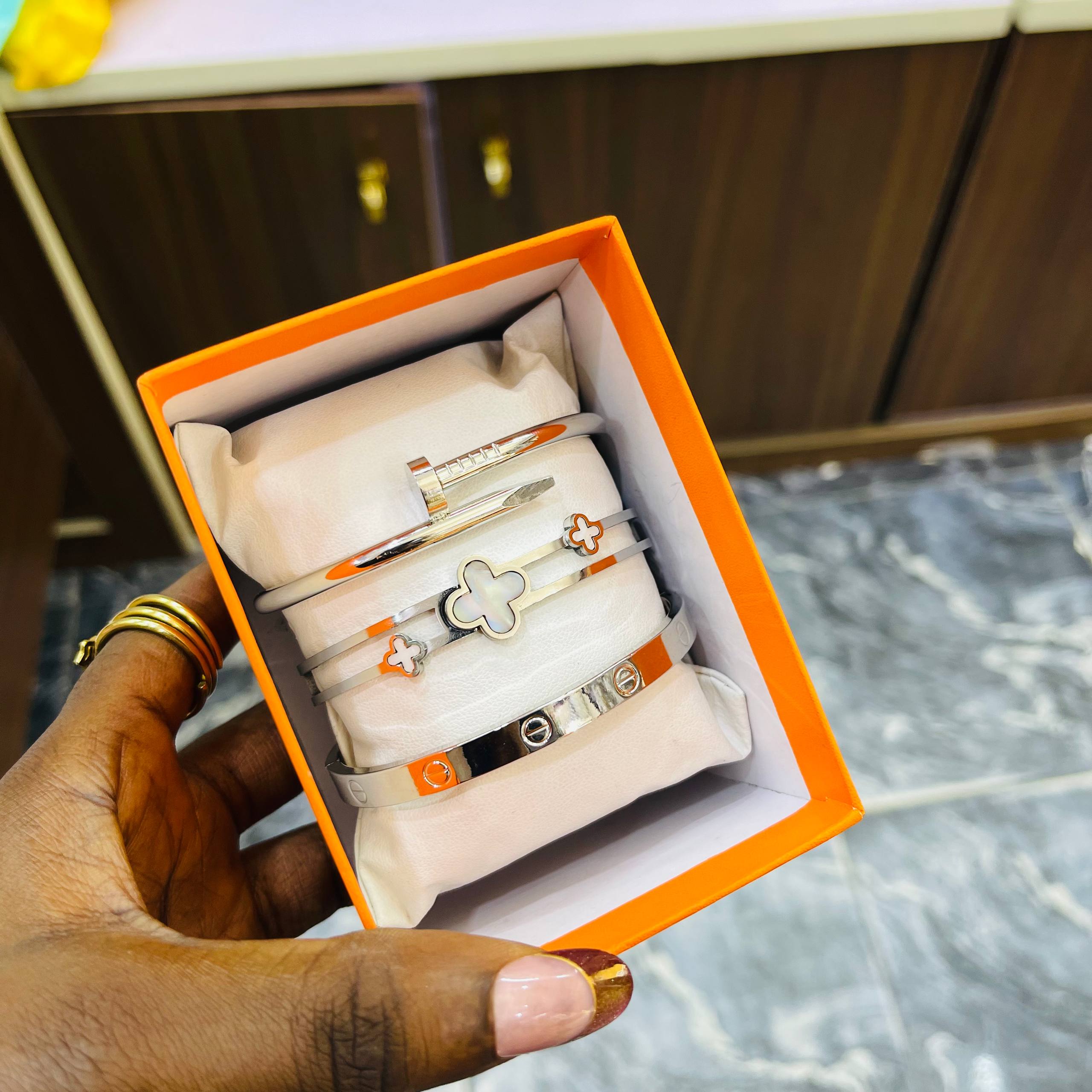Silver Bracelet Stack 3 Set — Fashion — for sale in Lagos