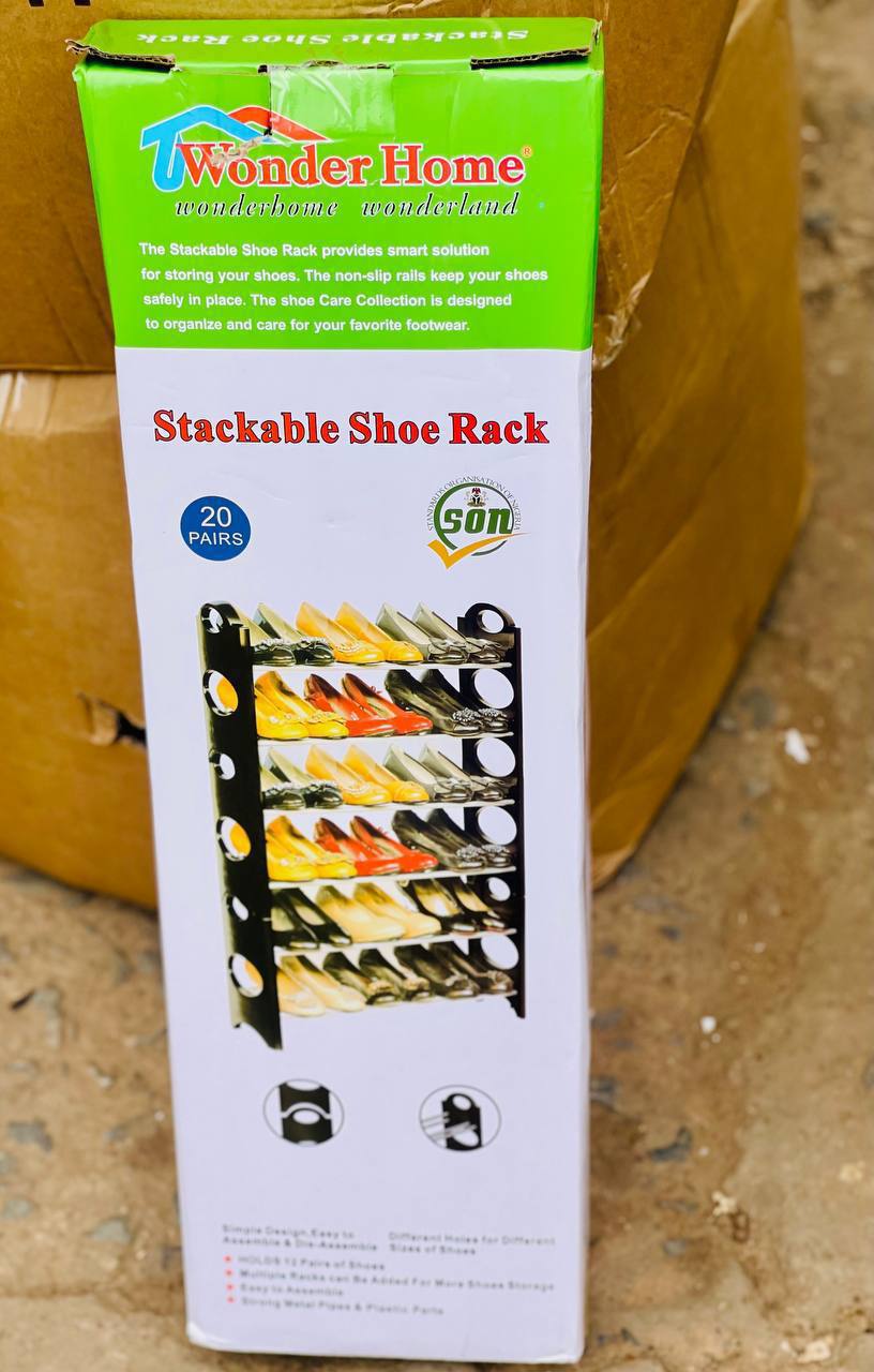 Wonder Home Stackable Shoe Rack (20 Pairs)