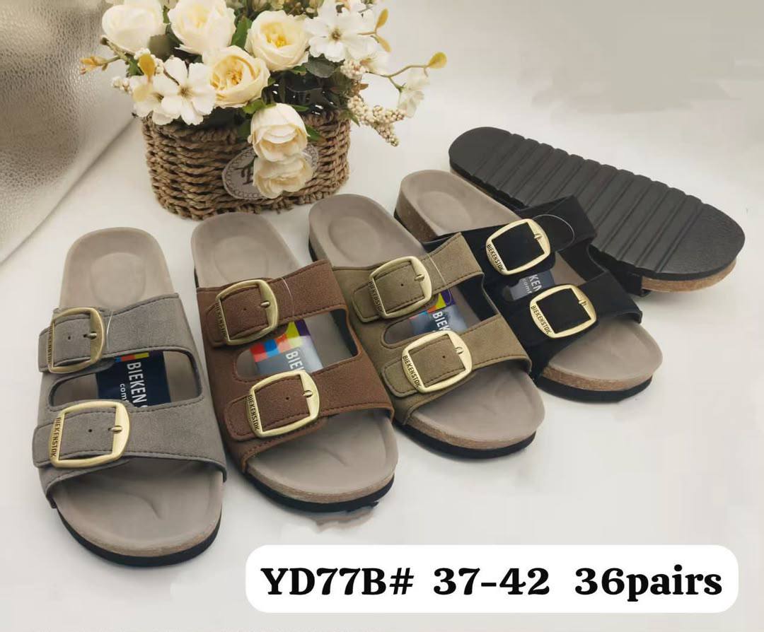 BIEKEN Double Buckle Cork Base Sandals - Multiple Colors