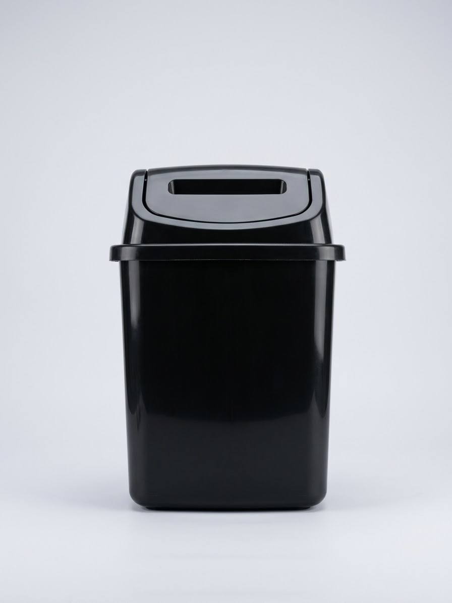 Compact Black Waste Bin with Swing Lid — Home & Kitchen — for sale in Oyo