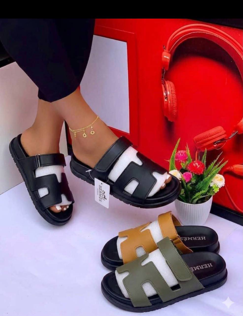 Hermes Style Comfy Unisex Slides - Black, Brown, Olive — Fashion — for sale in Oyo