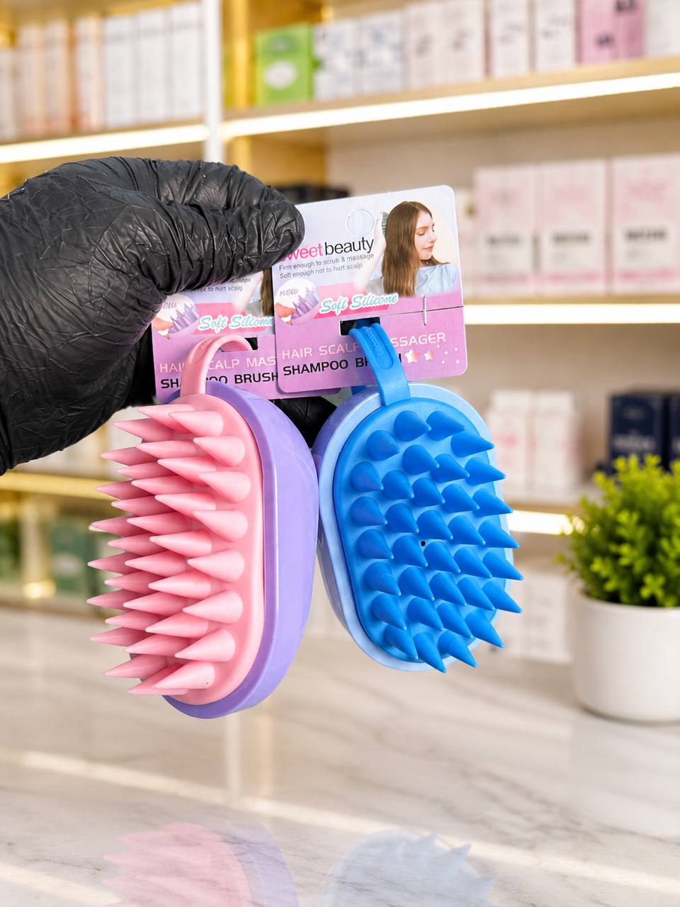 Sweet Beauty Soft Silicone Scalp Massager Shampoo Dispenser — Hair Care & Styling — for sale in Oyo