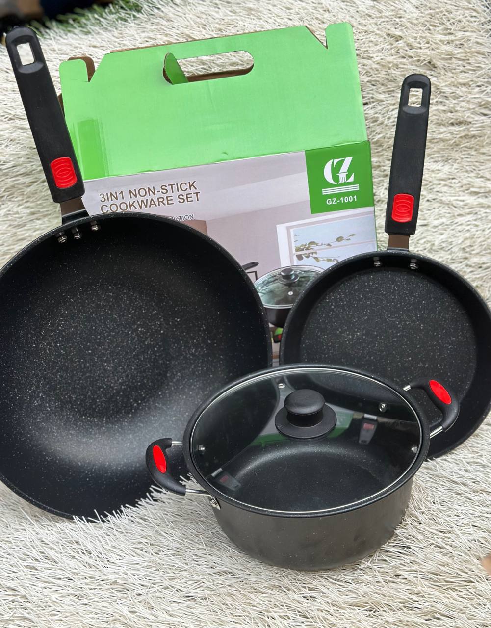 GZ GZ-1001 3-in-1 Non-Stick Cookware Set