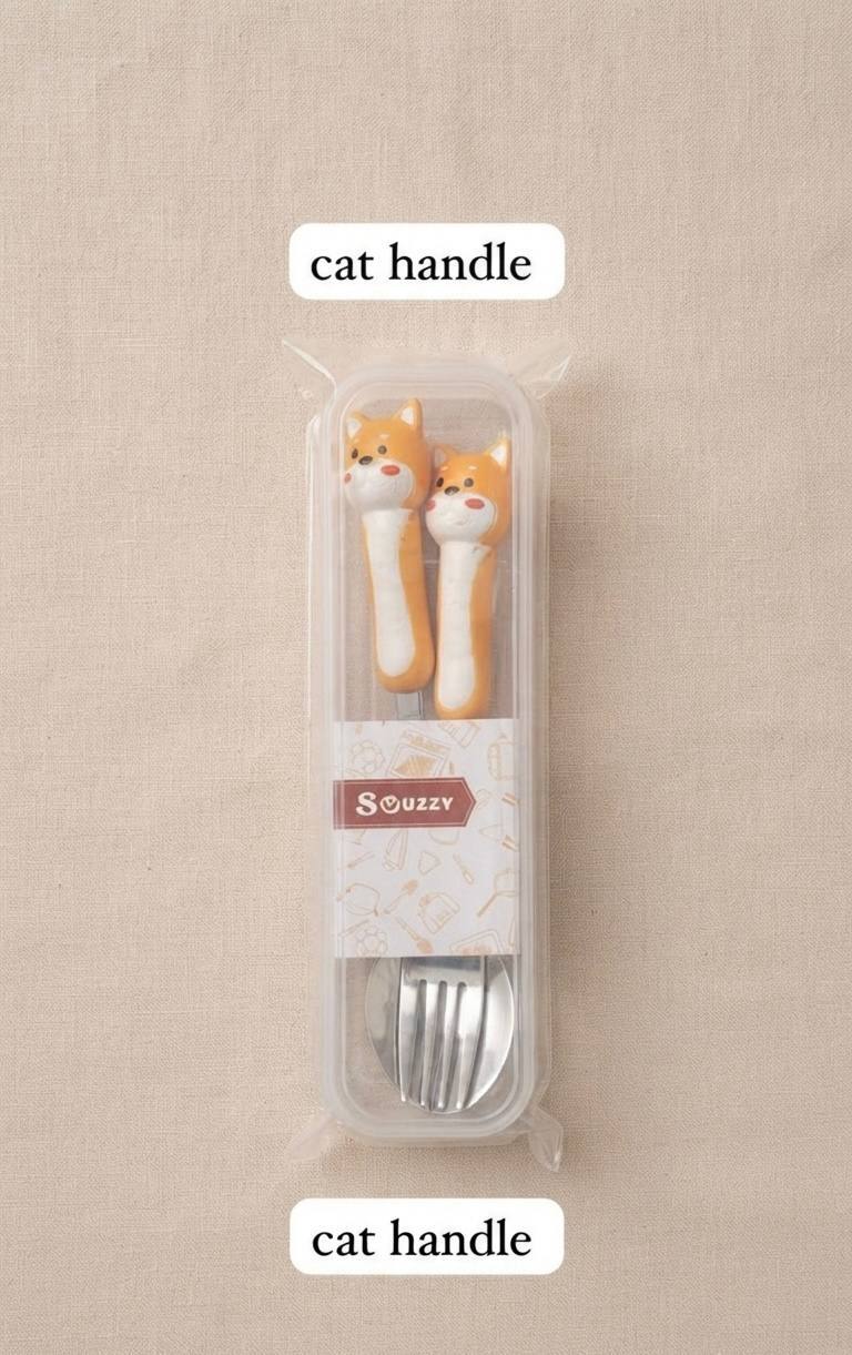 Souzzy Cat Handle Spoon & Fork Set — Home & Kitchen — for sale in Oyo