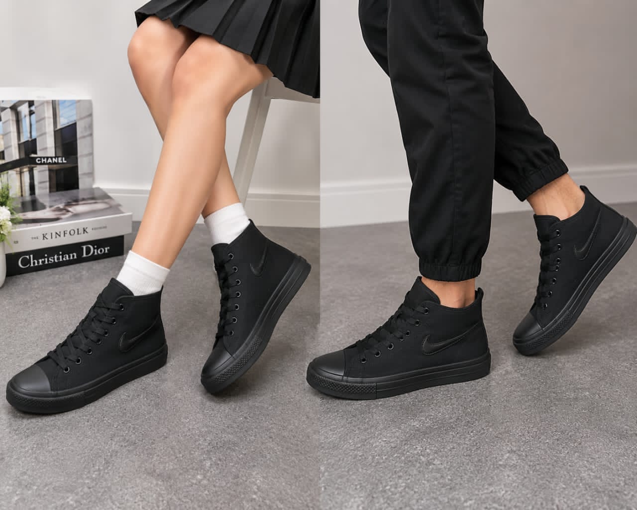 Nike All Black High-Top Canvas Sneakers Size 37-42 — Sneakers — for sale in Lagos