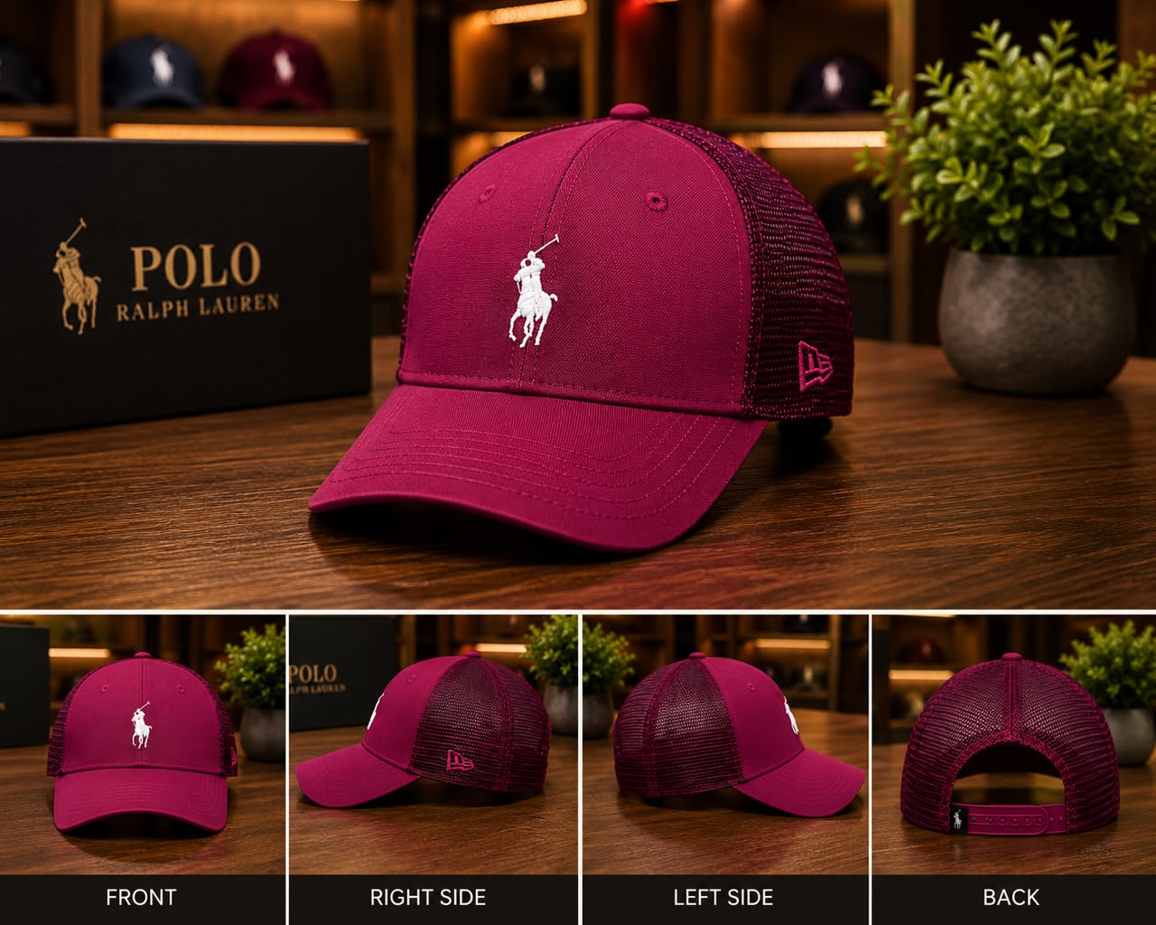 Polo Ralph Lauren Mesh Trucker Hat Maroon