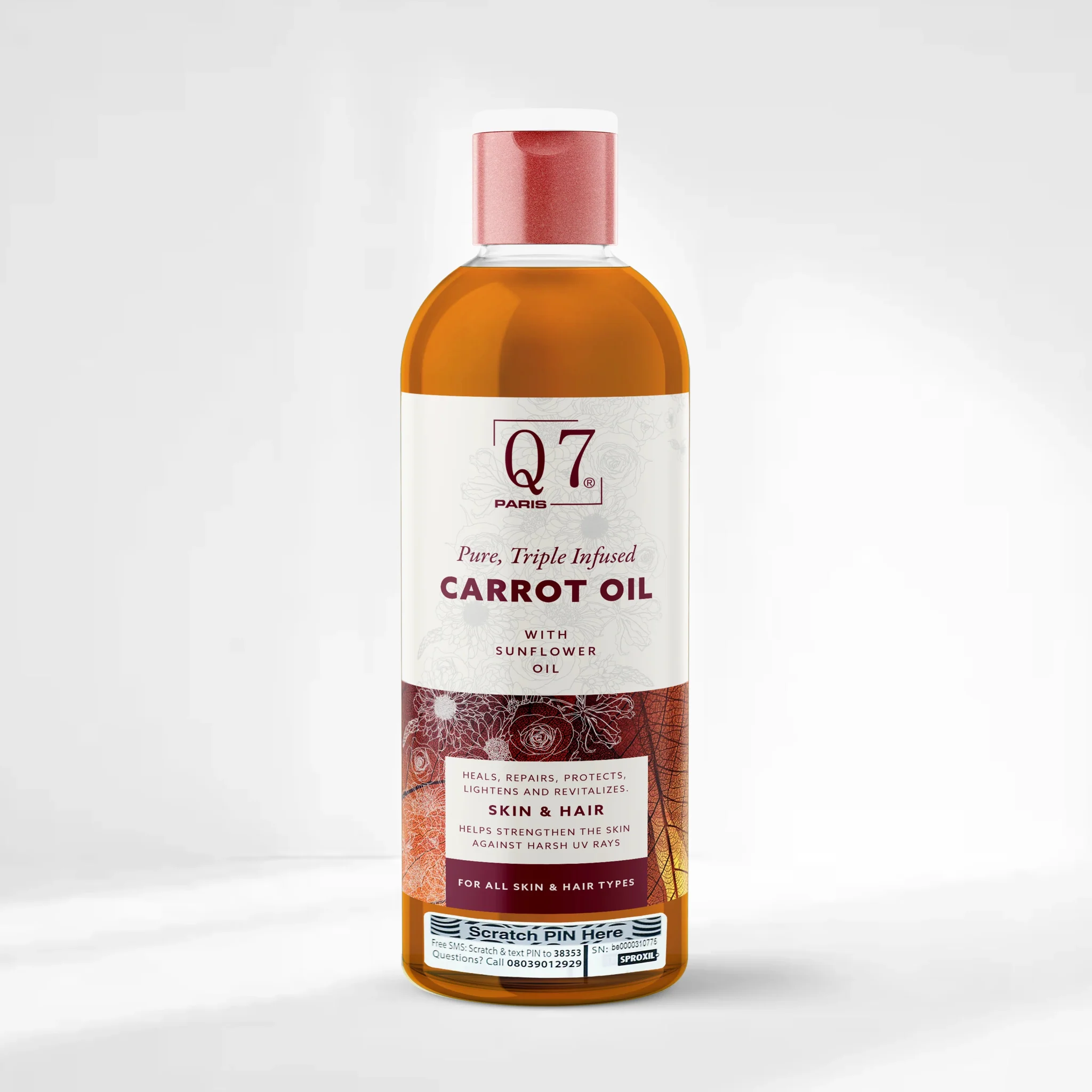 Q7 Pure, Triple Infused Carrot Oil (250ml)