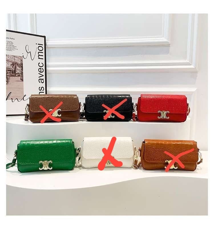 Celine-inspired Croc-Embossed Shoulder Bag