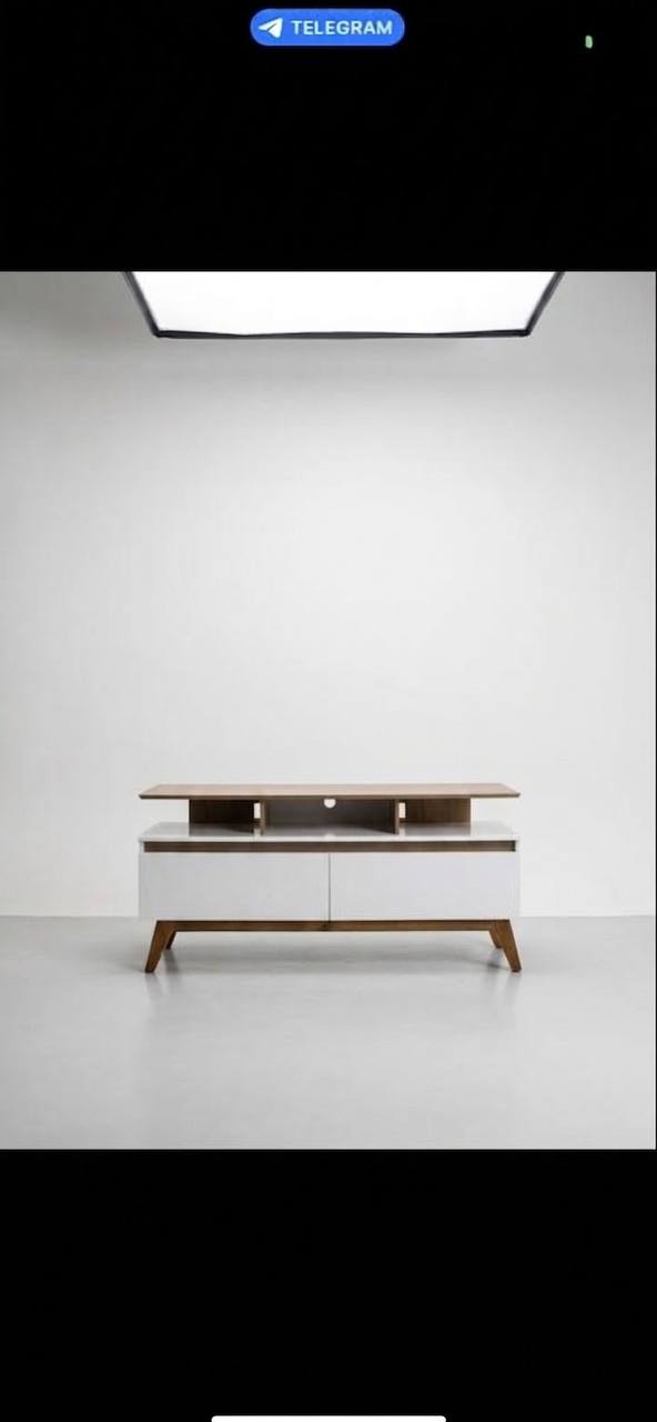 Modern White & Wood TV Stand/Media Console — Furniture — for sale in Oyo