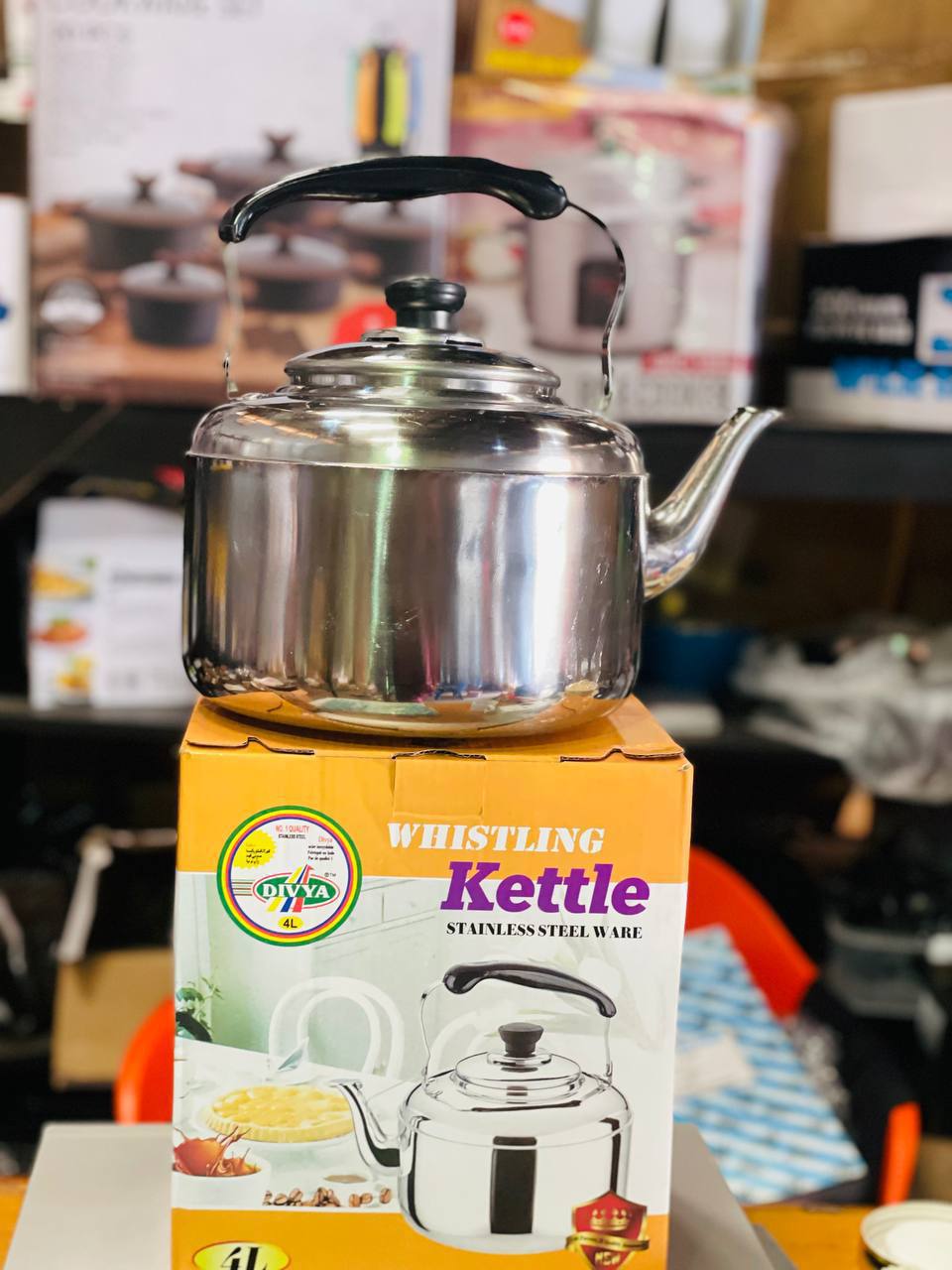 DIVA Whistling Kettle Stainless Steel 4L
