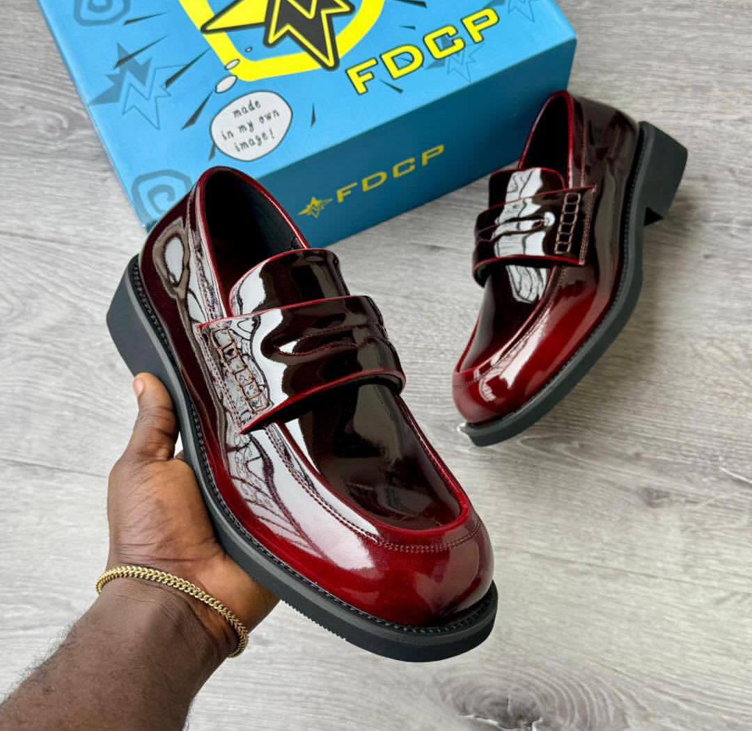 FDCP Burgundy Patent Leather Loafers
