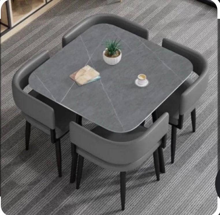 Modern Square Dining Table with 4 Chairs — Home & Kitchen — for sale in Oyo