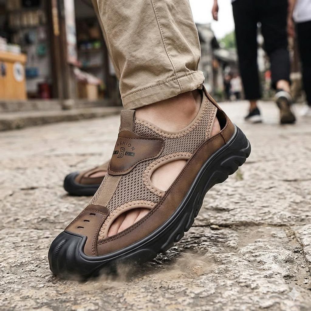 Fashion B Men's Outdoor Breathable Leather Sandals — Fashion — for sale in Oyo
