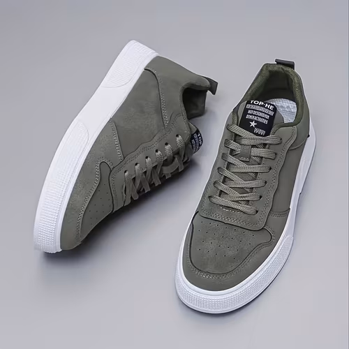TOP-HE Men's Olive Green Casual Sneakers