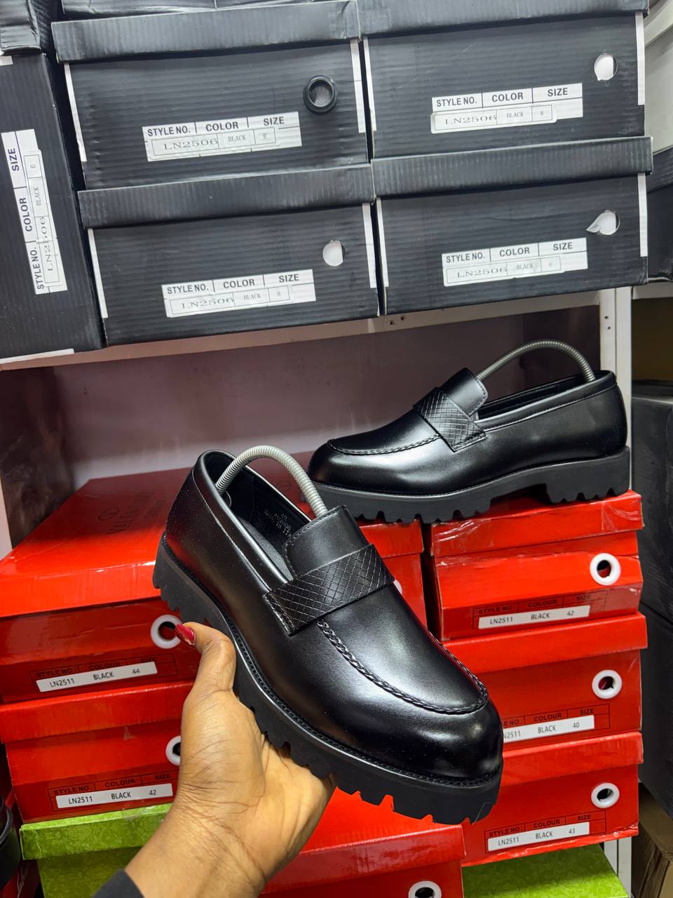 LN2506 Black Chunky Sole Loafers — Flats & Loafers — for sale in Oyo