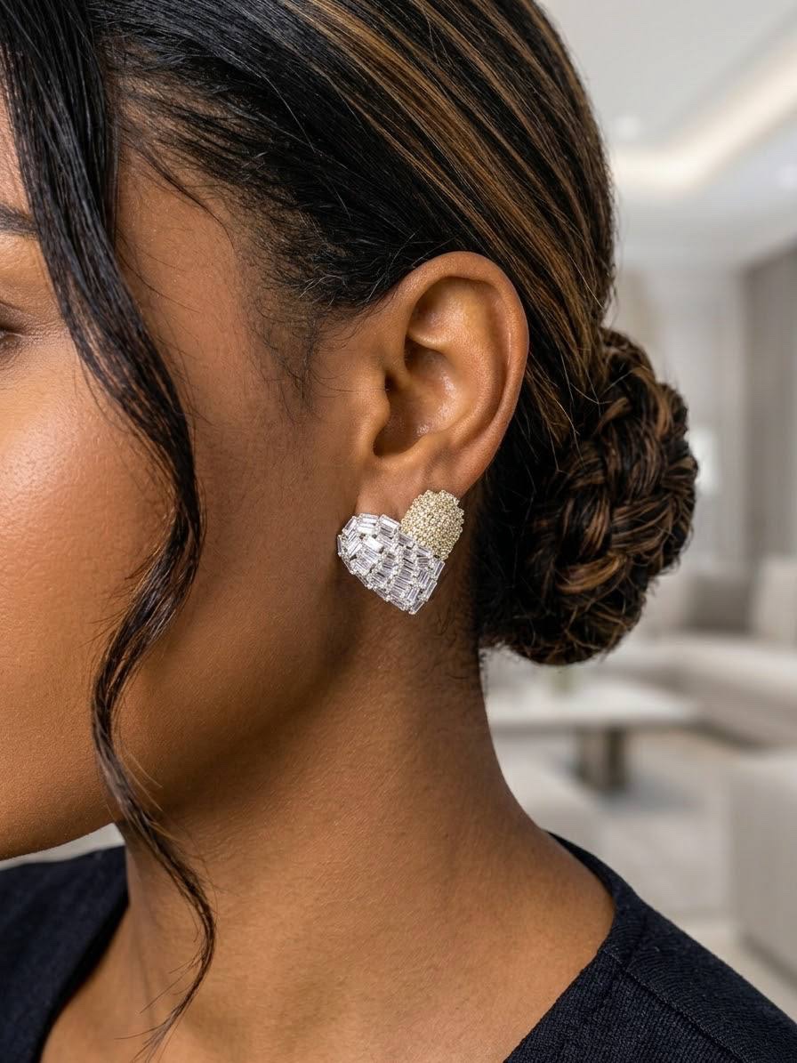 Heart Crystal Stud Earrings