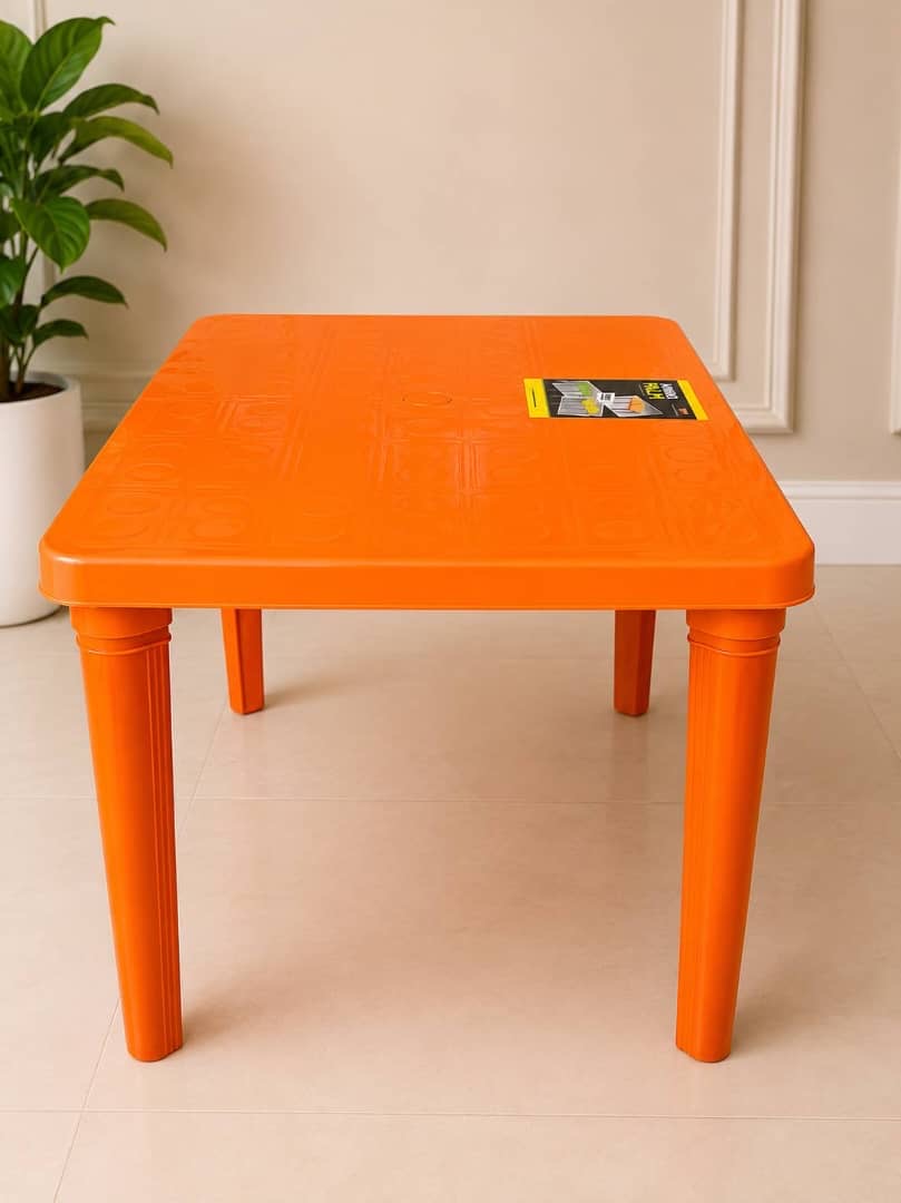 Orange Rectangular Plastic Table — Furniture — for sale in Oyo