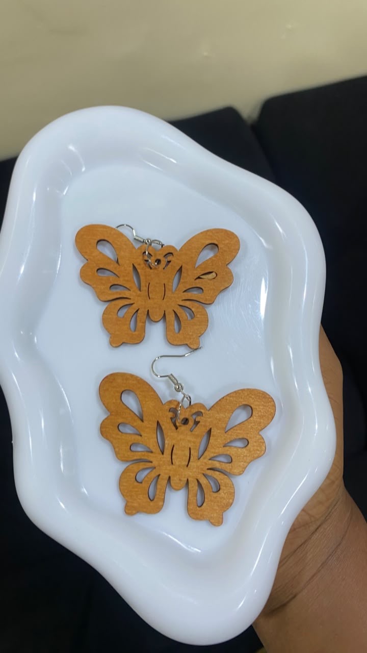 Chic Wooden Butterfly Drop Earrings(price for 1) — Fashion — for sale in Oyo