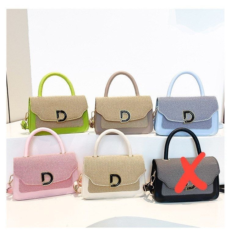 Mini D Handle Shoulder Bag with Textured Flap