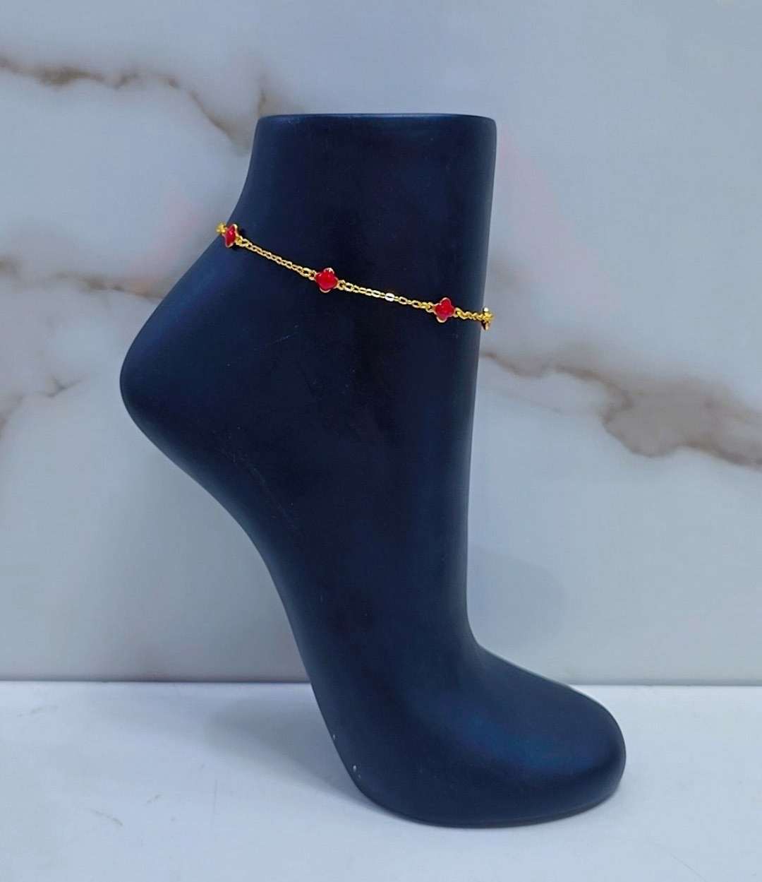 Stylish Gold-Toned Anklet with Colorful Beads