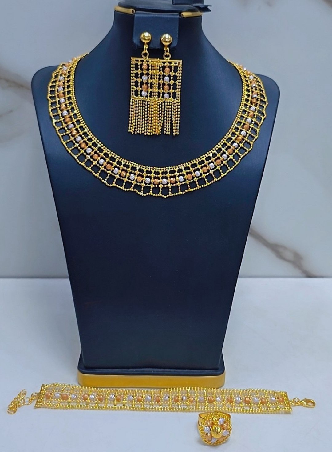Fashion Jewelry Set - Necklace, Earrings, Bracelet, Ring