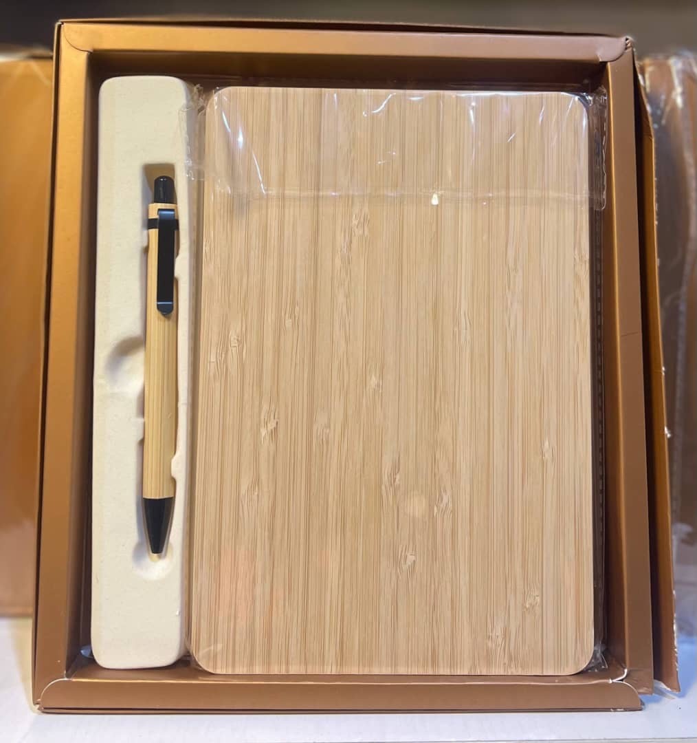 Wooden Notebook and Pen