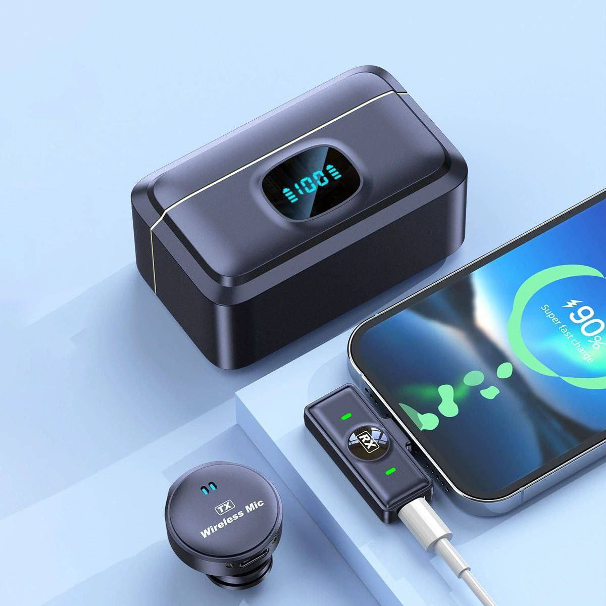 Wireless Lapel Microphone System with Charging Case