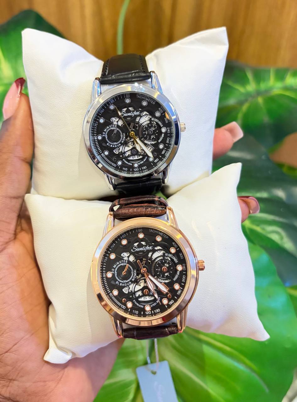Sunifox Leather Strap Wristwatches