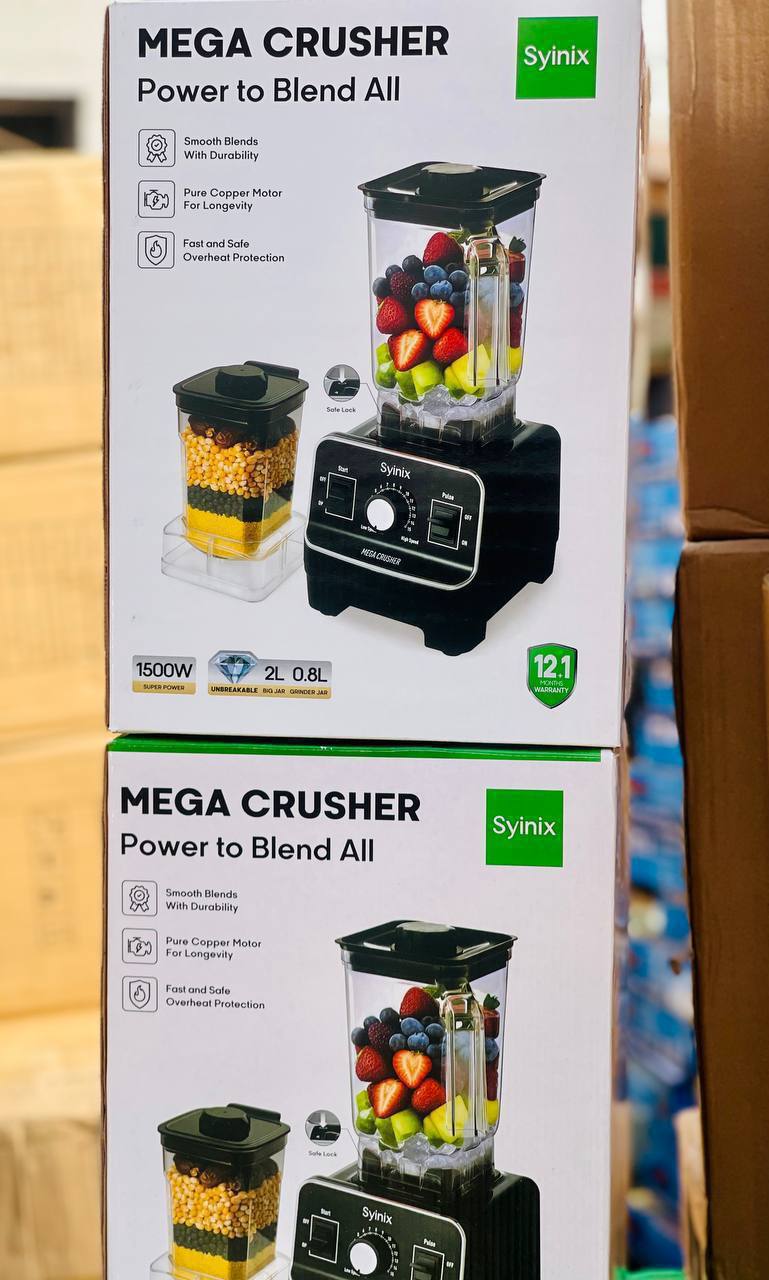 Syinix MEGA CRUSHER 1500W Blender with 2L & 0.8L Jars — Appliances — for sale in Oyo