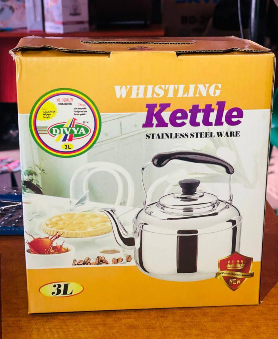 DIVYA 3L Whistling Stainless Steel Kettle